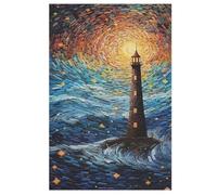 Lighthouse Puzzle Adulte 1000 Pièces Artisanat Cadeau Famille Puzzles Jouet en Bois Cadeau Unique Décoration Intérieure 78×53cm