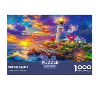 Lighthouse Puzzles 1000 Pièces Cadeau Unique Jeu Éducatif Challenge Toy À De Qualité Supérieure Peinture Art pour Adultes Et Enfants 38x26cm/1000pcs
