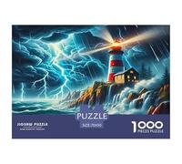 Lighthouse Puzzles 1000 Pièces Cadeau Unique Jeu Éducatif Challenge Toy À De Qualité Supérieure Peinture Art pour Adultes Enfants 70x50cm/1000pcs