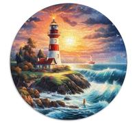 Lighthouse Puzzles 1000 Pièces Cadeau Unique Jeu Éducatif Challenge Toy À De Qualité Supérieure Peinture Art pour Adultes Enfants 1000pcs (67.5x67.5cm)