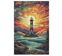 Lighthouse Puzzles Adultes 1000 Pièces en Bois, Jouet De Puzzle De Défi De Cerveau pour des Enfants, D’Intelligence 78×53cm