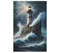 Lighthouse Puzzles en Bois 1000 Pièces Adultes, Poster Jigsaw Puzzle, Design Unique Jouet ÉduChatif pour Adolescents Et Enfants (78×53cm)