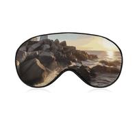 Lighthouse Rocks Masque pour les yeux de bord de mer pour homme et femme, respirant et réglable, masque de sommeil ultra doux, bandeau de voyage léger pour avion, sieste, sommeil nocturne