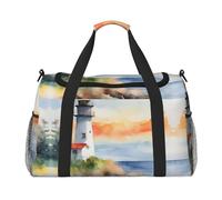 Lighthouse Sac de voyage pliable pour escapades de w nd, voyages spontanés, noir, taille unique, Noir/blanc, One Size