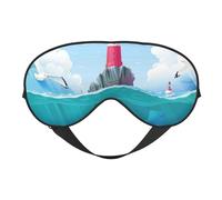 Lighthouse Sea Port Masque de sommeil double face pour homme et femme Occultant pour dormir et voyager