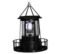 Lighthouse solaire avec balise en rotation, décoration de phare solaire de 8,3 pouces, lampe à 360 degrés de maisons légères, lampes de jardin solaires imperméables pour les décorations de pelouses d