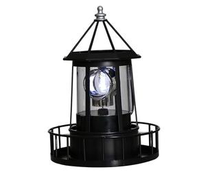 Lighthouse solaire avec balise en rotation, décoration de phare solaire de 8,3 pouces, lampe à 360 degrés de maisons légères, lampes de jardin solaires imperméables pour les décorations de pelouses d