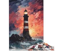 Lighthouse Sunset Puzzle 1000 Pièces Educa Jouet en Bois Divertissement Créatif Décoration Intérieure Jeu Éducatif Challenge Toy pour Adultes Et Enfants À Partir De 12 Ans 1000pcs (75x50cm)