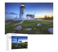 Lighthouse Sunset Scene : Cadeau Puzzle du Nouvel an, 1000 PCS Puzzle À Exposer - pour Les Passionnés Qui Aiment Les Détails