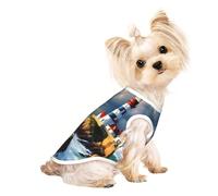 Lighthouse T-shirt léger pour chien imprimé peinture diamant T-shirt d'été frais et respirant sans manches extensible