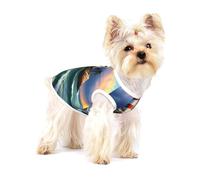 Lighthouse T-shirt pour chien Motif peinture diamant Imprimé Doux Respirant Chemises pour petits animaux de compagnie Gilet sans manches en coton
