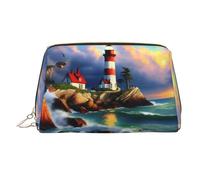 Lighthouse Trousse de beauté portable avec impression diamant et emplacements intérieurs organisés pour un usage quotidien, doré, One Size