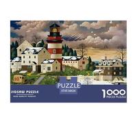Lighthouse Village Scene Pièces À Surface Lisse pour Améliorer La Patience, La Concentration Et Les Capacités Cognitives Pendant Le Temps Libre 38x26cm/1000pcs