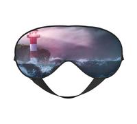 Lighthouse Waves Masque de sommeil torrentiel pour les yeux double face pour homme et femme - Occultant pour dormir et voyager