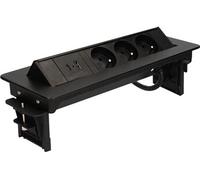 Lighting Bloc prises pivotant 3 Prises + ports 1 USB - 1 USB C - Noir