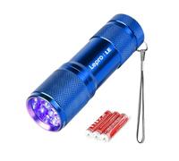 Lighting EVER Lepro Lampe UV 395nm LED 3 Piles AAA Incluse Détecteur, Bleu