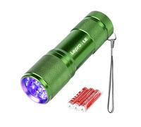 Lighting EVER Lepro Lampe UV 395nm LED 3 Piles AAA Incluse Détecteur, Vert