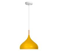 Lighting Nordic Yellow Color Pendant Kitchen Island Multi Colour Chandelier Lamp Metal LED Luminaire Semi Flush Mount Lights for Dining Living Room, Bedroom(Yellow,42cm)