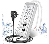 LightingWill Alimentation 24V 12,5A 300W IP67, Transformateur 220V 24V Étanche avec Prise, Convertisseur AC 220V vers DC 24 Volts, Transfo pour Bandes, Lampes et Projecteurs