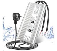 LightingWill Alimentation 24V 14,58A 350W IP67, Transformateur 220V 24V Étanche avec Prise, Convertisseur AC 220V vers DC 24 Volts, Transfo pour Bandes, Lampes et Projecteurs