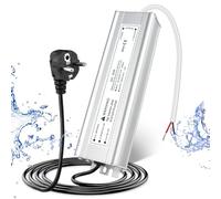 LightingWill Alimentation 24V 2,5A 60W IP67, Transformateur 220V 24V Étanche avec Prise, Convertisseur AC 220V vers DC 24 Volts, Transfo pour Bandes, Lampes et Projecteurs