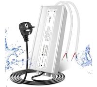 LightingWill Alimentation 24V 5A 120W IP67, Transformateur 220V 24V Étanche avec Prise, Convertisseur AD 220V vers DC 24 Volts, Transfo pour Bandes, Lampes et Projecteurs