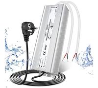 LightingWill Alimentation 24V 6,25A 150W IP67, Transformateur 220V 24V Étanche avec Prise, Convertisseur AC 220V vers DC 24 Volts, Transfo pour Bandes, Lampes et Projecteurs