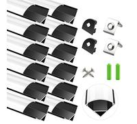 LightingWill Profilé LED Aluminium en V 12 x 1 m Noir, Diffuseur Opalin, Canal LED pour Ruban LED, Kit avec Embouts et Clips, Dissipateur de Chaleur, Installation Facile