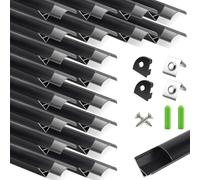 LightingWill Profilé LED Aluminium en V 20 x 1 m Noir, Diffuseur Gris Fumé, Canal LED pour Ruban LED, Kit avec Embouts et Clips, Dissipateur de Chaleur, Installation Facile