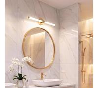 LightLogic Applique miroir LED salle de bain or 60 cm - 8W - IP44 - Éclairage uniforme au-dessus du miroir - Finition dorée (seule couleur)