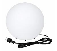LightLogic Boule de jardin lumineuse 30 cm Blanche IP65, lampe boule extérieure E27 sans ampoule, étanche avec câble 3 m, lumière extérieur LL BELO