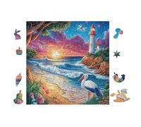 LightMaison on Coastal Hill 100 Pieces Casse-tête Adolescent en Voitureton Rigide Difficulté Moyenne Activité ÉduChative Cadeau Fête des Mères Haute Qualité Premium 28x28cm