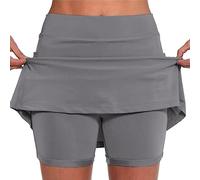Lightn Deals Today Short sous Jupeavec Poches Sport Décontracté Jupe Couleur Unie Jupe Taille Moyenne Pantalons- La Randonnée, La Course, Le Cyclism Solide Taille Pas Cher Early Prime Deals
