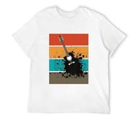Lightn Gitarre Musik Kunst Retro Vintage Instrument Mann Frau Men's T-Shirt White L