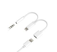 Lightning à Jack 3.5mm Adaptateur 2en1 pour iPhone 14 13 12 Pro Max Casque Connecteur pour iPad Chargeur AUXiliaire Audio Câble pour Apple AUX Casque Convertisseur Lighting Accessoires Voiture