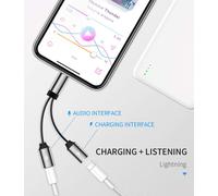 Lightning Adapter For Iphone Charging Headphone (2 In 1) Car Aux Audio Converter For Apple Mobile Phone Dual Socket For Ipad With Charging Splitter For Iphone 14 Pro