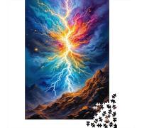 Lightning coloré Puzzle 1000 Pieces Cadeau Unique Mountain Range Jeu Éducatif Défi Jouet À De Qualité Supérieure Peinture Art pour Adultes Enfants 1000pcs (75x50cm)