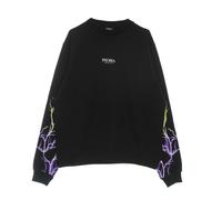 Lightning Crewneck Sweat-shirt leger a col rond pour hommes Noir/violet/jaune BLACK/PURPLE/YELLOW L