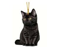 Lightning Deals of Today Prime Décorations de Noël en forme de chats adorables en 2D à suspendre pour sapin de Noël, pendentif pour voiture, décoration d'intérieur, cadeaux pour les amoureux des chats