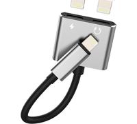 Lightning Earphone Jack Adapter (2 In 1) For Ipad Mfi Certified For Apple Charger Connector For Iphone 14 13 12 11 Pro Max Cable Audio Microphone Aux Headphone Car Accessories