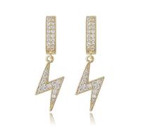 Lightning en or 14K Boucles d'oreilles densément réglées, boucles d'oreilles pendantes Moisanite, un cadeau rayonnant pour les anniversaires ou les moments qui méritent d'être rappelés