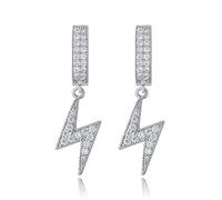 Lightning en or 14K Boucles d'oreilles densément réglées, boucles d'oreilles pendantes Moisanite, un cadeau rayonnant pour les anniversaires ou les moments qui méritent d'être rappelés