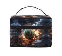 Lightning Fever Trousse de maquillage de voyage pour femme Grande capacité Motif tennis 22,9 x 16,5 x 15,7 cm