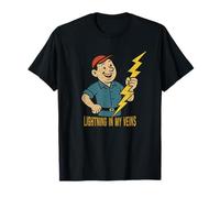 Lightning in My Veins Funny Electrician Dad T-Shirt