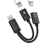 Lightning Jack Adapter (2in1) For Iphone 14 13 12 Pro Earphone Headphone Audio Cable Charger Splitter Connector For Apple Auxiliary Music Accessory For Ipad Cable Dual Tablet Car