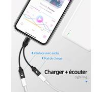Lightning Jack Charger Dual Socket Cable (2-In-1) Apple Mfi Certified Adapter Earphone Iphone Car Audio Headphone Aux Adapter Cable For 14 13 12 11 Pro Max 7 8 Plus X Se Xs Xr Ipad 2 Air