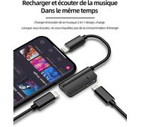 Lightning Jack Headphone Charger Adapter (2 In 1) For Apple Iphone 11 12 13 14 Pro For Ipad Audio Connector Aux Splitter Plug Cable Earphone Car Port Tablet To Aux Accessory