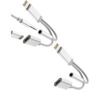 Lightning Jack To Earphone Adapter 3.5mm (Pack Of 2) For Iphone 14 Pro Max Dual Socket Charger Cable Audio Auxiliary Splitter For Apple Headphone Connector For Ipad Portable Car Accessories