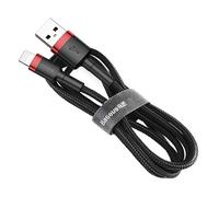 Lightning-Kabel USB Baseus Cafule 2,4A 1m (schwarz-rot)
