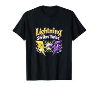 Lightning Strikes Twice Electrician Humour Graphic T-Shirt